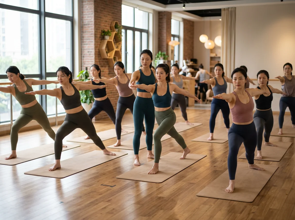 Yoga studio flow class