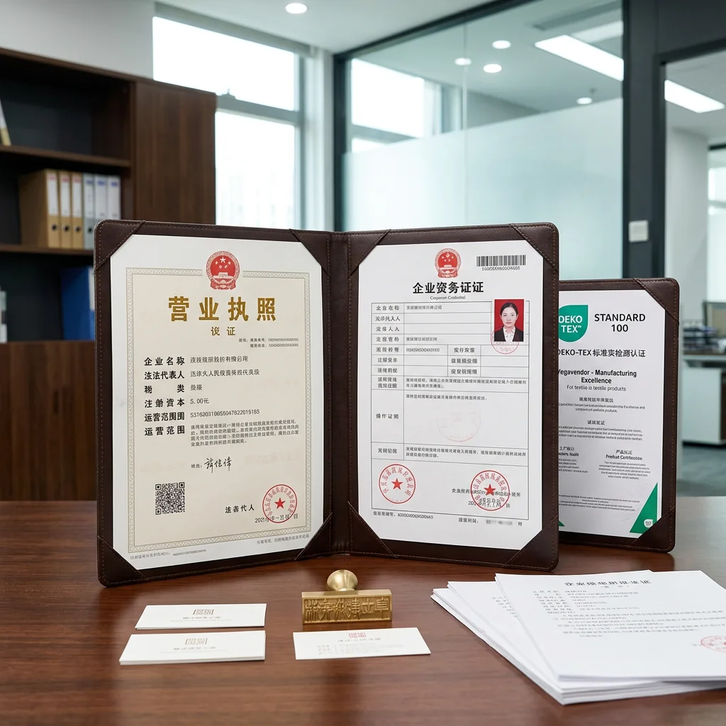 Business license and corporate credential &mdash; legally registered manufacturer with verifiable filing