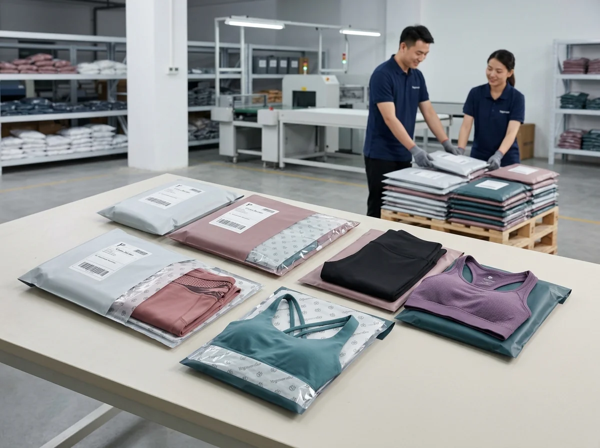 Cross-border ecommerce activewear packaging ready to ship