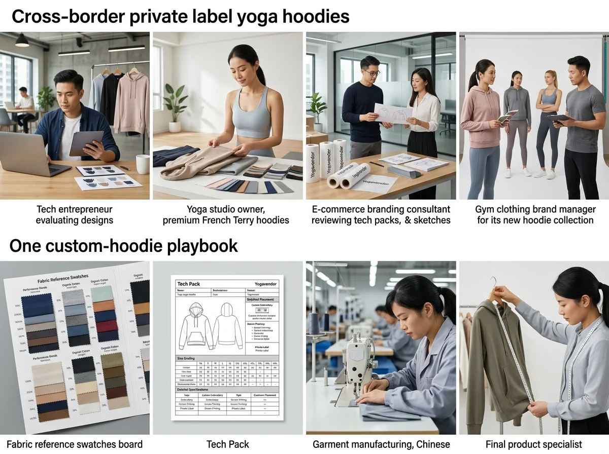 Cross-border private label yoga hoodies