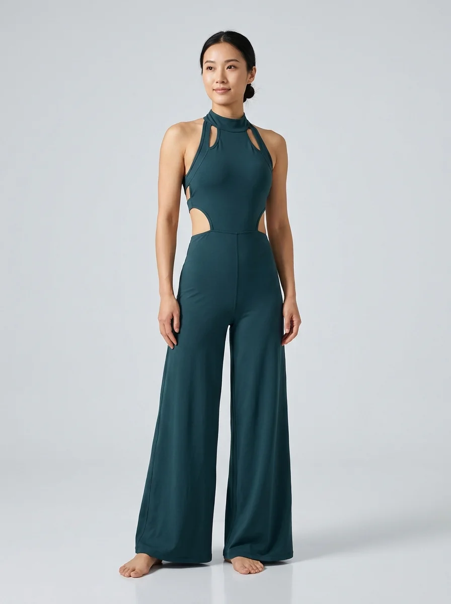 Cut-out yoga jumpsuit