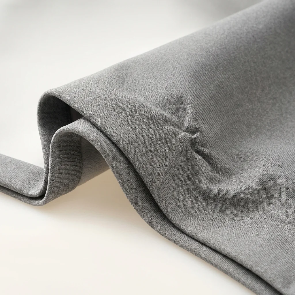 Four-way stretch nylon-spandex fabric close-up — the original roll Lia couldn't source locally in 2013