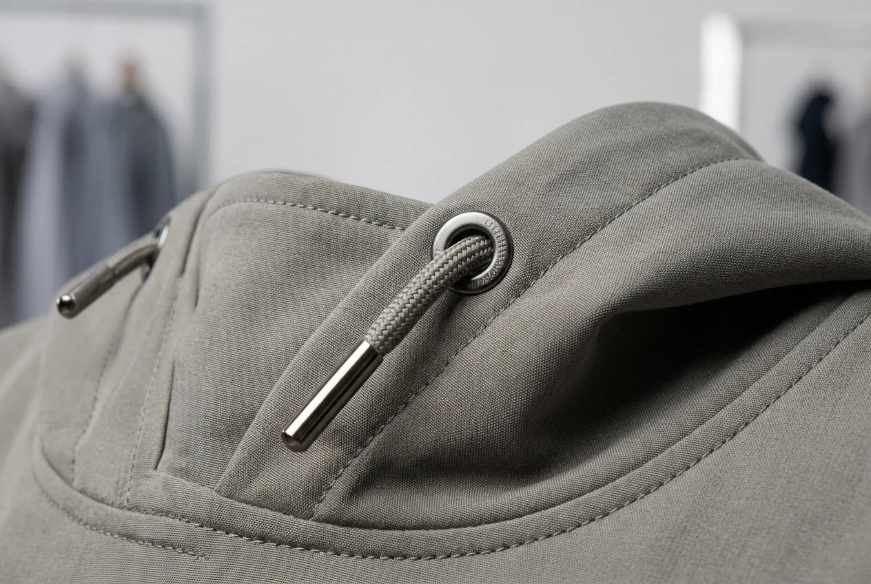 Hood lining hardware detail