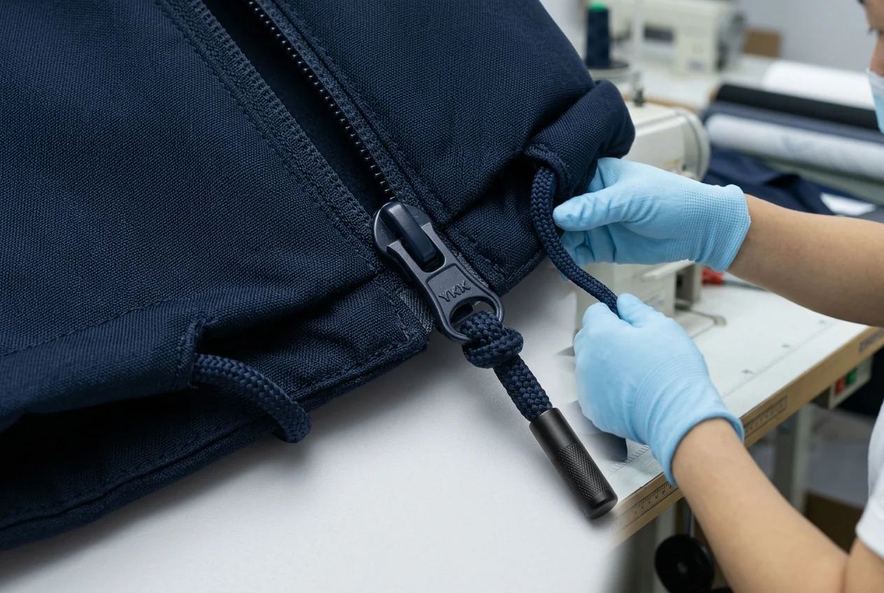 YKK zipper hardware detail