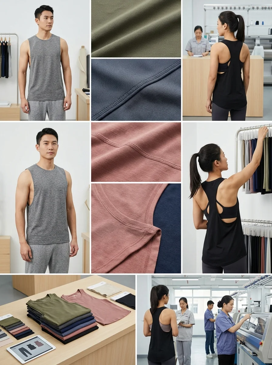 Muscle / wide armhole tank top for yoga lounge and lifestyle
