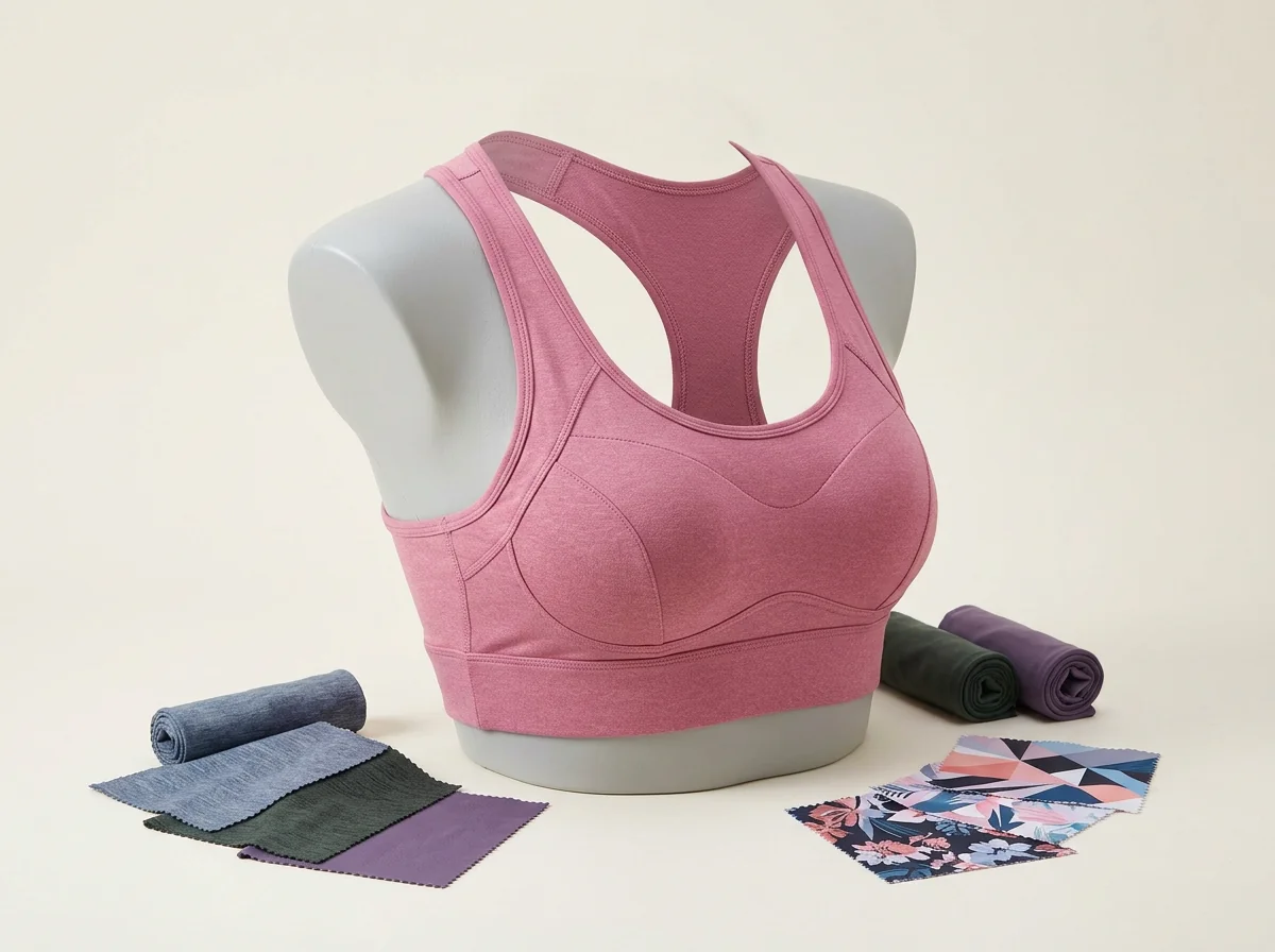 Push-up style yoga sports bra with lifting cup design