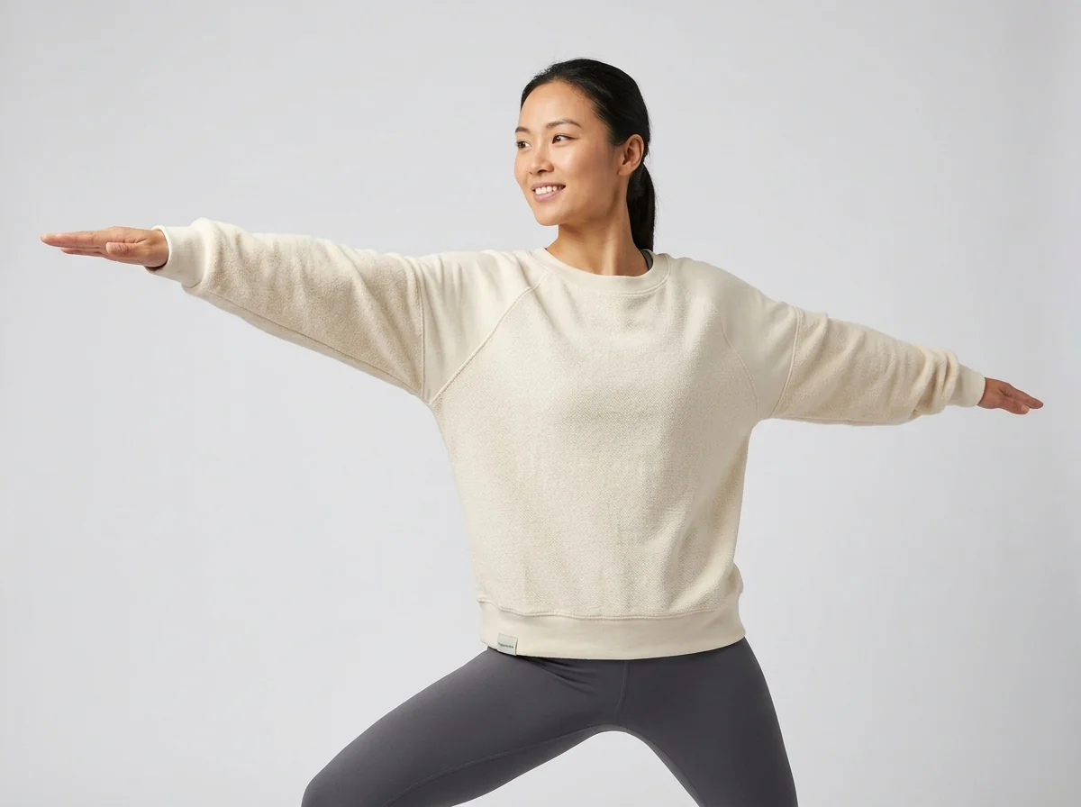 Relaxed fit yoga sweatshirt allowing free movement