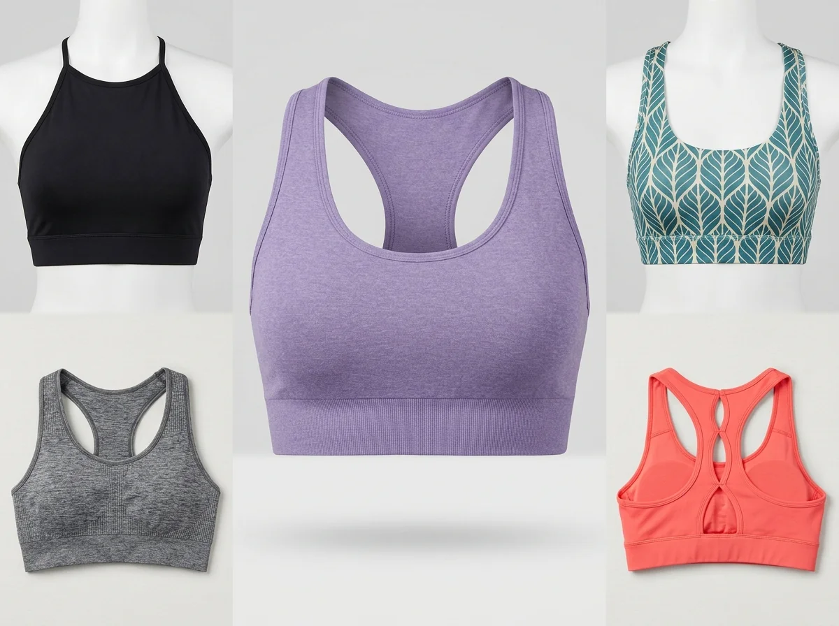 Wireless seamless yoga sports bra with soft elastic band